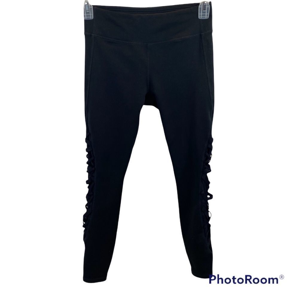 Fabletics Size Small Black Crisscross Mesh Cut Ou… - image 5